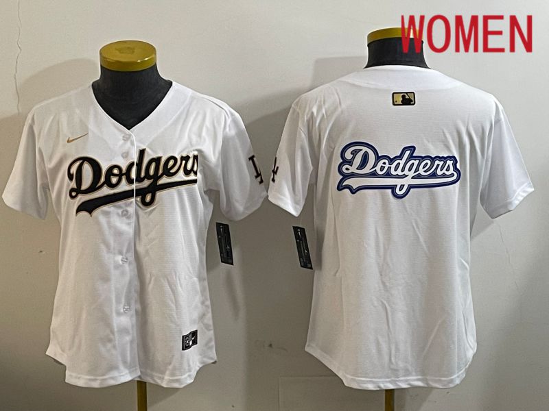 Women Los Angeles Dodgers Blank White Game 2024 Nike MLB Jersey style 12055->youth mlb jersey->Youth Jersey